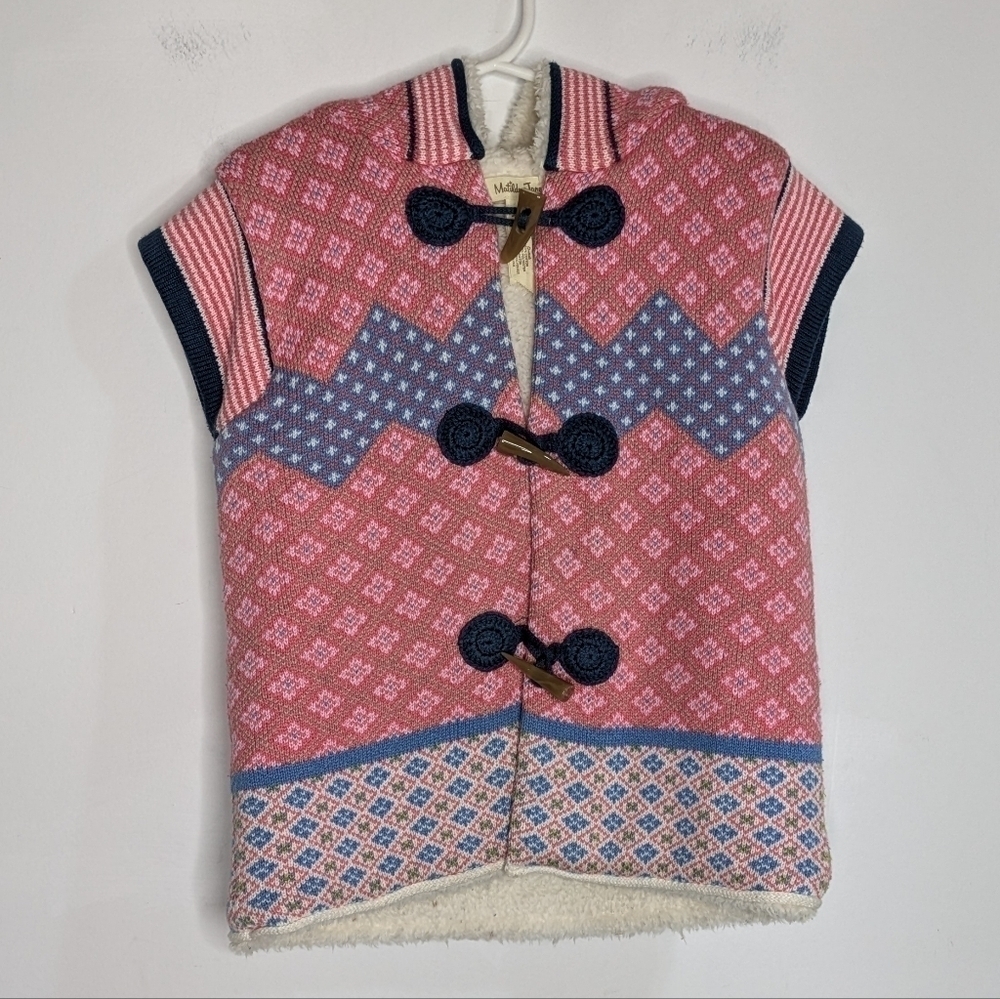 Matilda Jane pink blue fuzzy hoodie vest 6